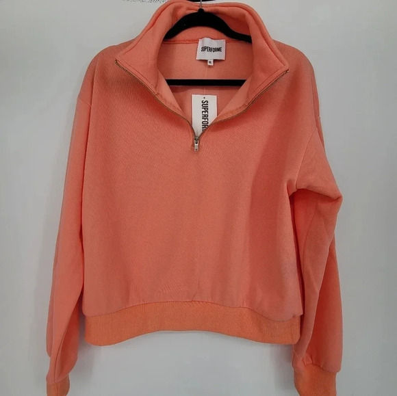 Superforme orange quarter half zip sweater size Xlarge - Picture 1 of 6